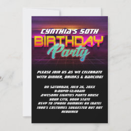 Invitación Fiesta de cumpleaños número 50 de los años 80