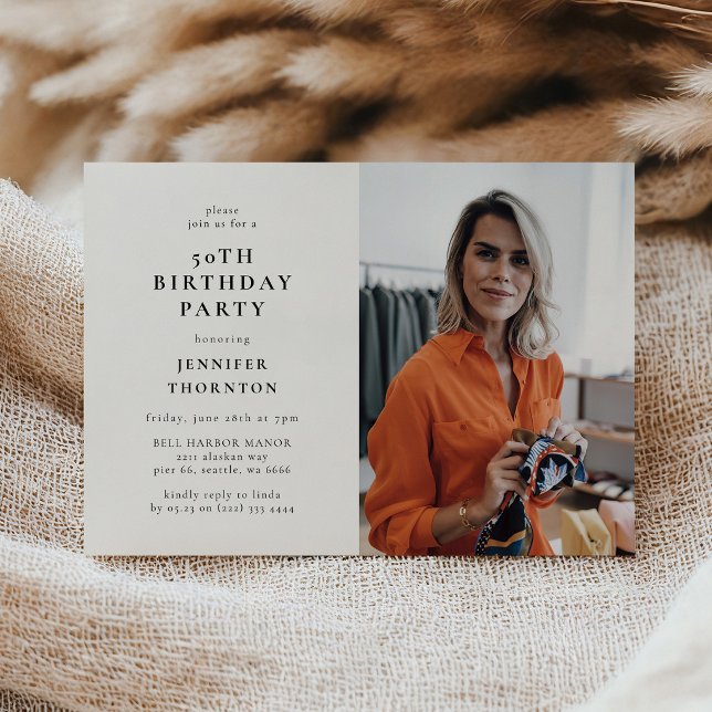 Invitación Fiesta de cumpleaños número 50 de Modern Photo (Subido por el creador)