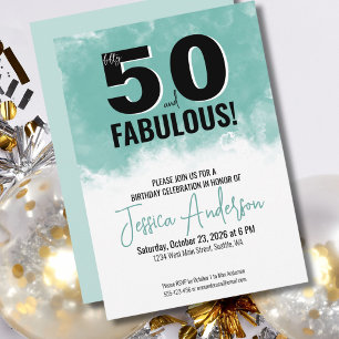 Invitación Fiesta de Cumpleaños número 50 de Modern Watercolo