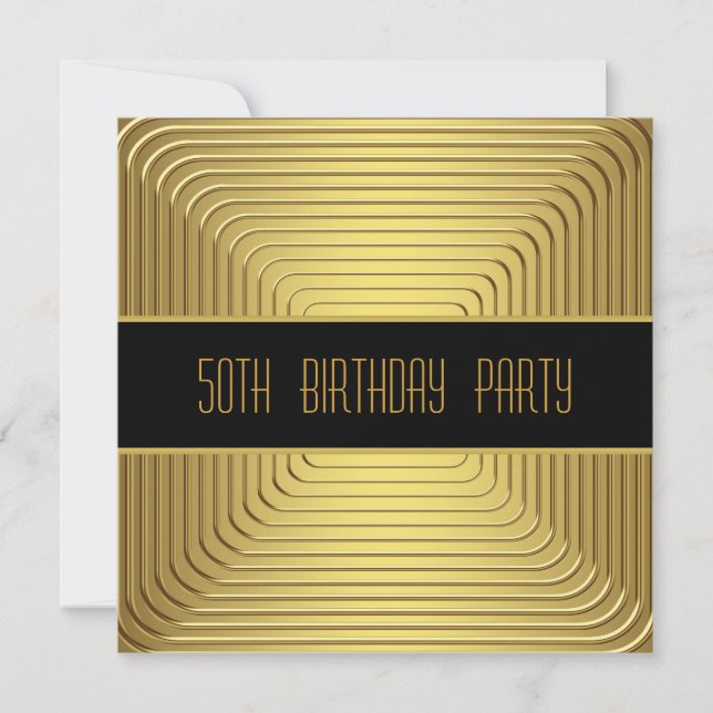Invitación Fiesta de cumpleaños número 50 de oro (Anverso)