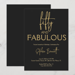 Invitación Fiesta de cumpleaños número 50 de oro cincuenta y 