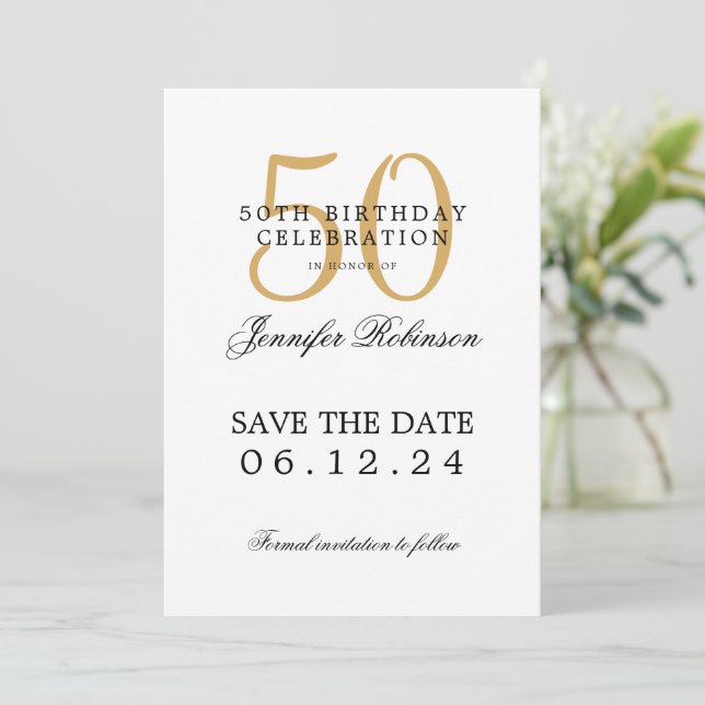 Invitación Fiesta de cumpleaños número 50 de oro salva la fec (Anverso de pie)