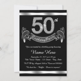 Invitación Fiesta de cumpleaños número 50 de plata