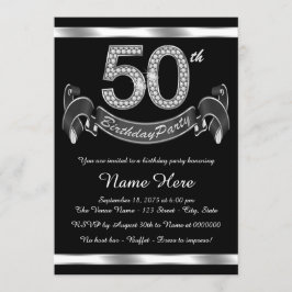 Invitación Fiesta de cumpleaños número 50 de plata