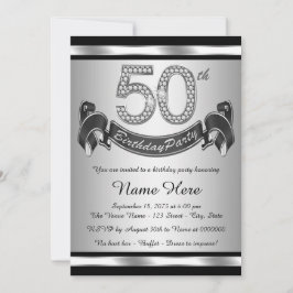 Invitación Fiesta de cumpleaños número 50 de plata
