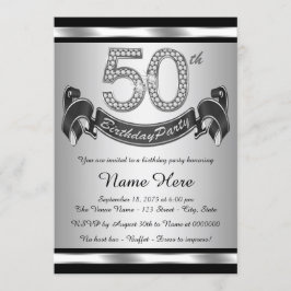 Invitación Fiesta de cumpleaños número 50 de plata
