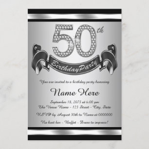 Invitación Fiesta de cumpleaños número 50 de plata