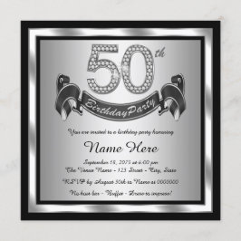 Invitación Fiesta de cumpleaños número 50 de plata