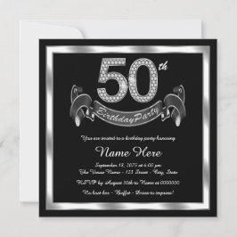 Invitación Fiesta de cumpleaños número 50 de plata