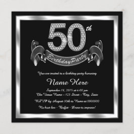 Invitación Fiesta de cumpleaños número 50 de plata