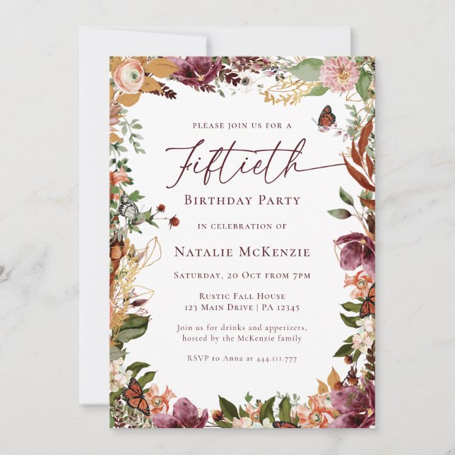 Invitación Fiesta de cumpleaños número 50 de Rusia (Anverso)
