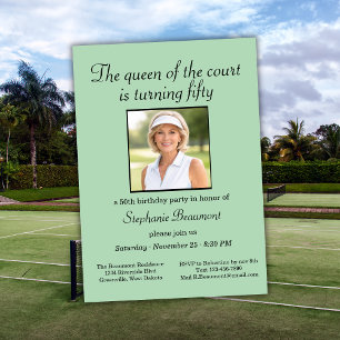 Invitación Fiesta de Cumpleaños número 50 de Tennis Foto Eleg