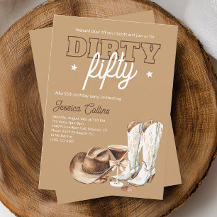 Invitación Fiesta de cumpleaños número 50 de Western Country 