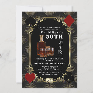 Invitación Fiesta de cumpleaños número 50 del casino de whisk