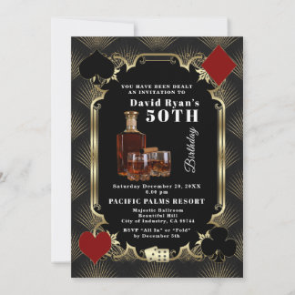 Invitación Fiesta de cumpleaños número 50 del casino de whisk