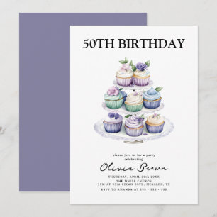 Invitación Fiesta de cumpleaños número 50 del Fiesta de té de