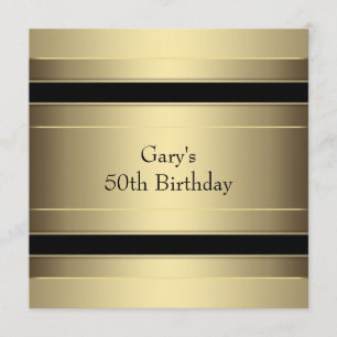Invitación Fiesta de cumpleaños número 50 del hombre con raya