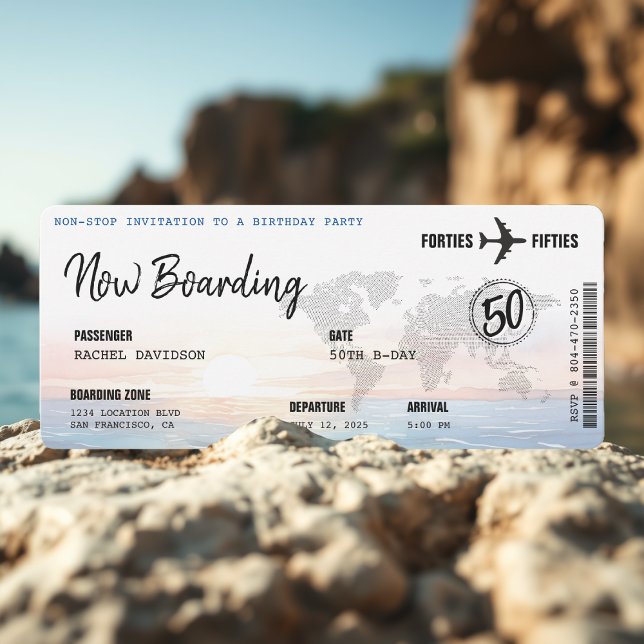 Invitación Fiesta de cumpleaños número 50 del Ocean Pass de e (Subido por el creador)