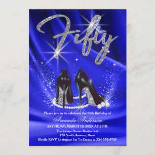 Invitación Fiesta de cumpleaños número 50 del Velvet Blue y S