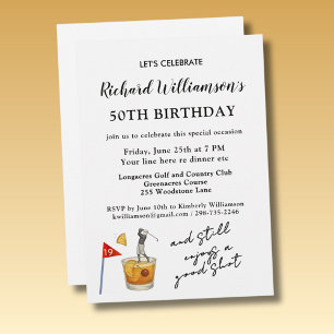 Invitación Fiesta de cumpleaños número 50 divertida de golf m