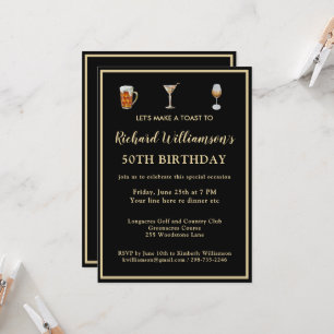 Invitación Fiesta de cumpleaños número 50 elegante moderna de