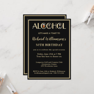Invitación Fiesta de cumpleaños número 50 elegante moderna ne