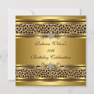 Invitación Fiesta de cumpleaños número 50 elegante oro negro 