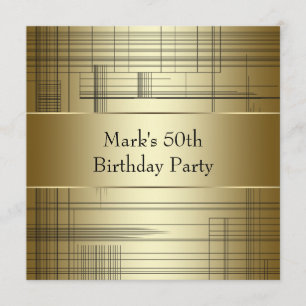 Invitación Fiesta de cumpleaños número 50 elegante para hombr