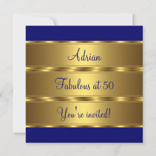 Invitación Fiesta de cumpleaños número 50 fabulosa azul oscur