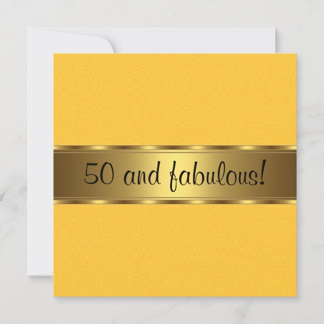 Invitación Fiesta de cumpleaños número 50 fabulosa de oro ama (Anverso)