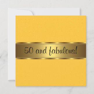 Invitación Fiesta de cumpleaños número 50 fabulosa de oro ama