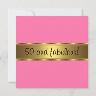 Invitación Fiesta de cumpleaños número 50 fabulosa de oro ros