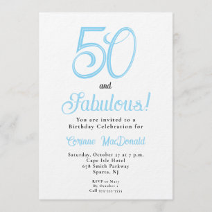 Invitación Fiesta de cumpleaños número 50 Fifty and Fabulous 