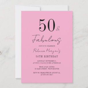Invitación Fiesta de cumpleaños número 50 guión cincuenta y f