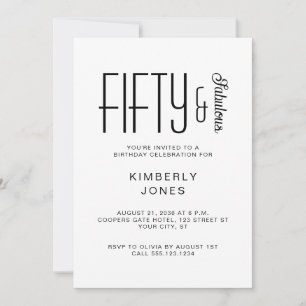 Invitación Fiesta de cumpleaños número 50 moderna y fabulosa