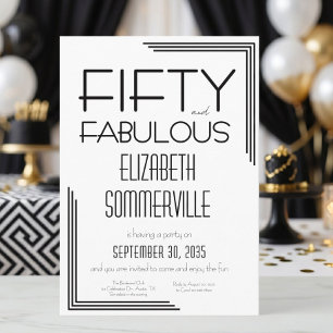 Invitación Fiesta de cumpleaños número 50 moderna y fabulosa