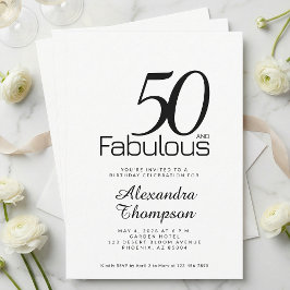 Invitación Fiesta de cumpleaños número 50 moderna y fabulosa