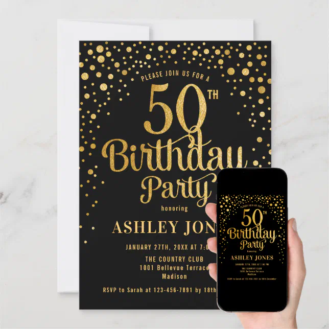Invitación Celebración de los 50 años de la mujer, Zazzle.com