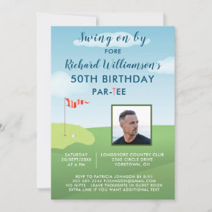 Invitación Fiesta de cumpleaños número 50 para hombre con fot