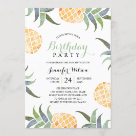 Invitación Fiesta de cumpleaños número 50 Piña de color de ag