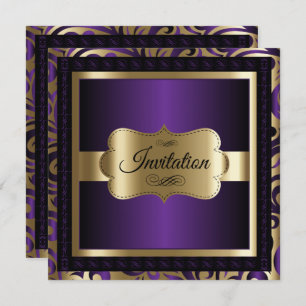 Invitación Fiesta de cumpleaños número 50  Purple Metallic & 