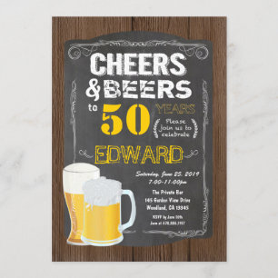 Invitación Fiesta de cumpleaños número 50. Saludos a 50 años 
