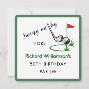 Invitación Fiesta de cumpleaños número 50 tema de golf para h
