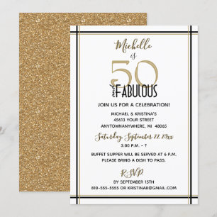 Invitación Fiesta de cumpleaños número 50 y fabuloso