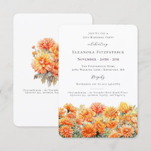 Invitación Fiesta de cumpleaños número 55 Flor del mes de nac