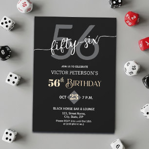 Invitación Fiesta de cumpleaños número 56 de hombres minimali