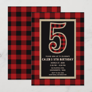 Invitación Fiesta de Cumpleaños número 5 de Cuadro de Búfalo 