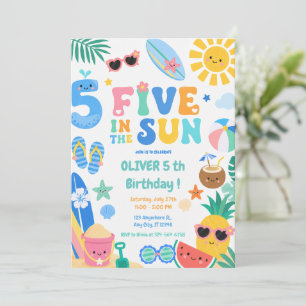 Invitación Fiesta de cumpleaños número 5 de Five in the Sun