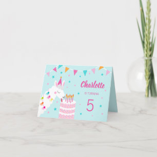 Invitación Fiesta de cumpleaños número 5 de la llama