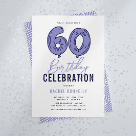 Invitación Fiesta de cumpleaños número 60 azul